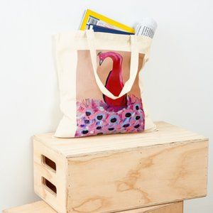 SOLD "Cherry Peacock" Cotton Tote Bag 🌻 NWT